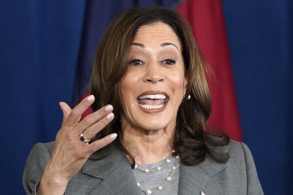 Vice President Kamala Harris speaks at a campaign event in Greensboro, N.C., Thursday, July 11, 2024. (AP Photo/Chuck Burton)