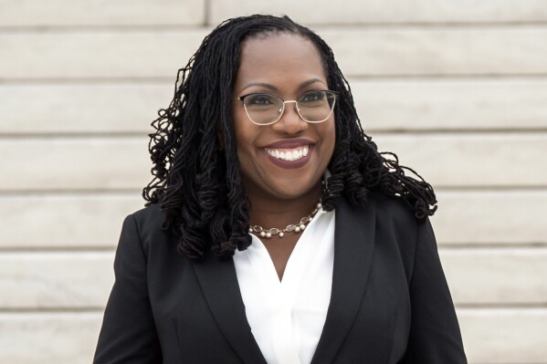 FILE - Justice Ketanji Brown Jackson is seen after her formal investiture ceremony at the Supreme Court, in Washington, Sept. 30, 2022. (AP Photo/J. Scott Applewhite, File)