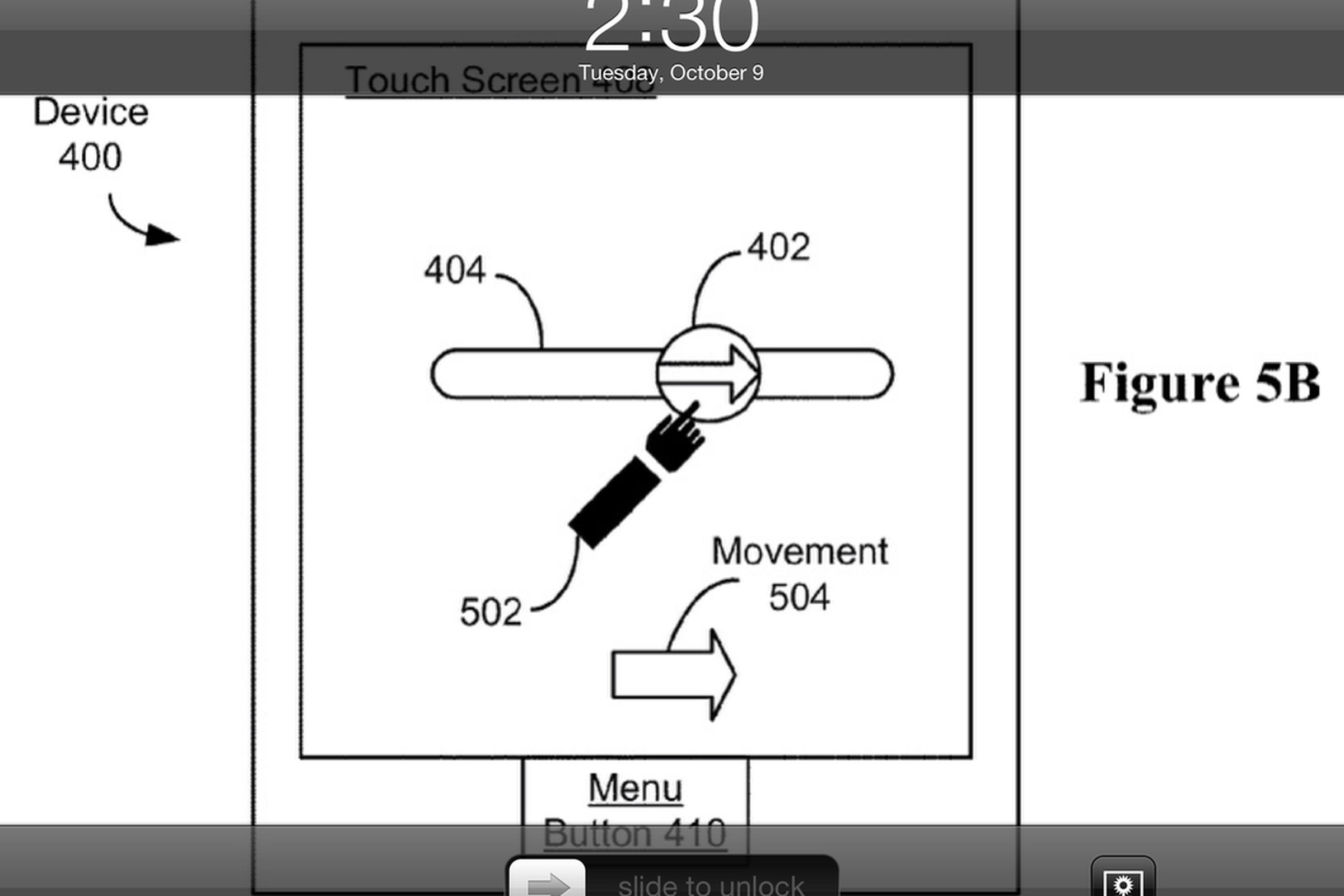 Slide to unlock screen ipad