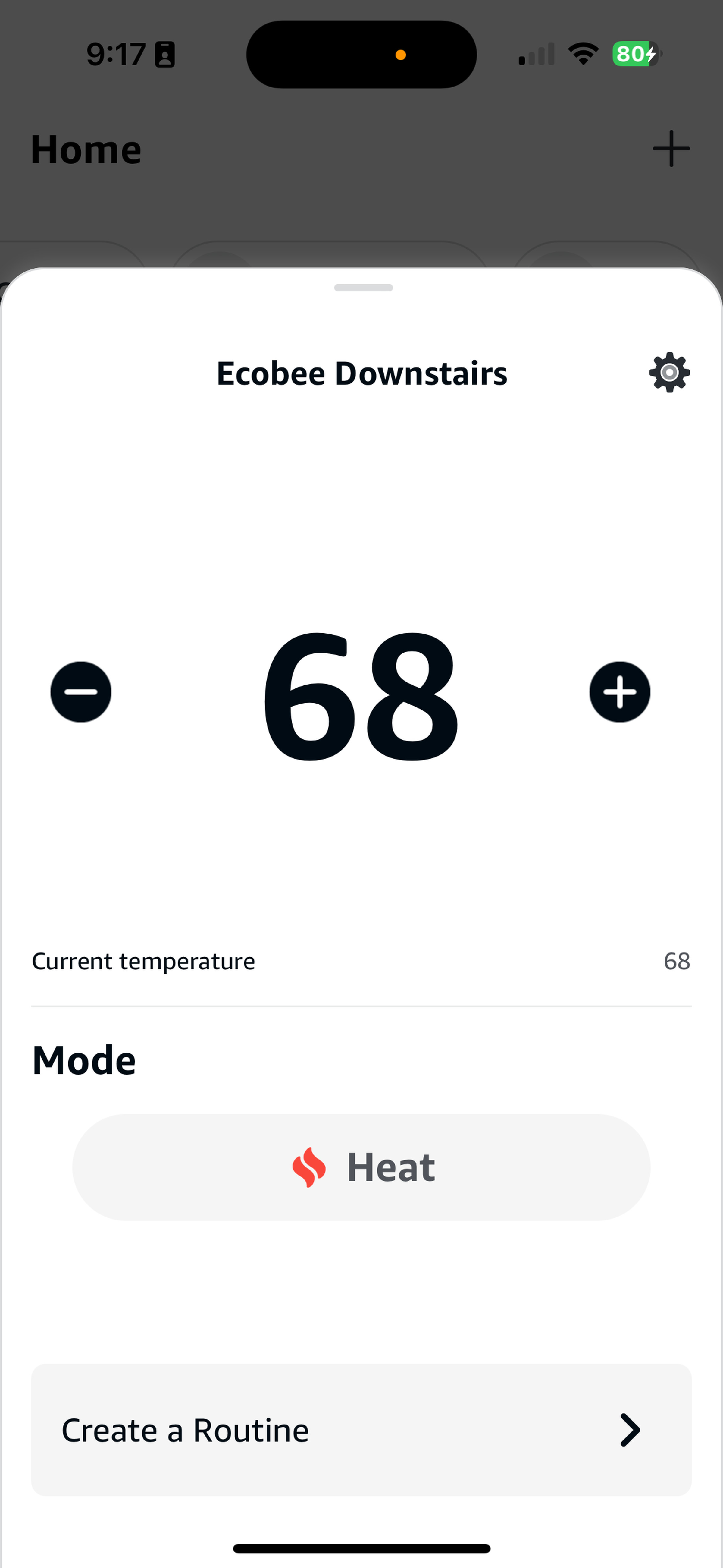 <em>Tapping on a device card in Favorites either controls the gadget or opens up in a bottom sheet for full control.</em>