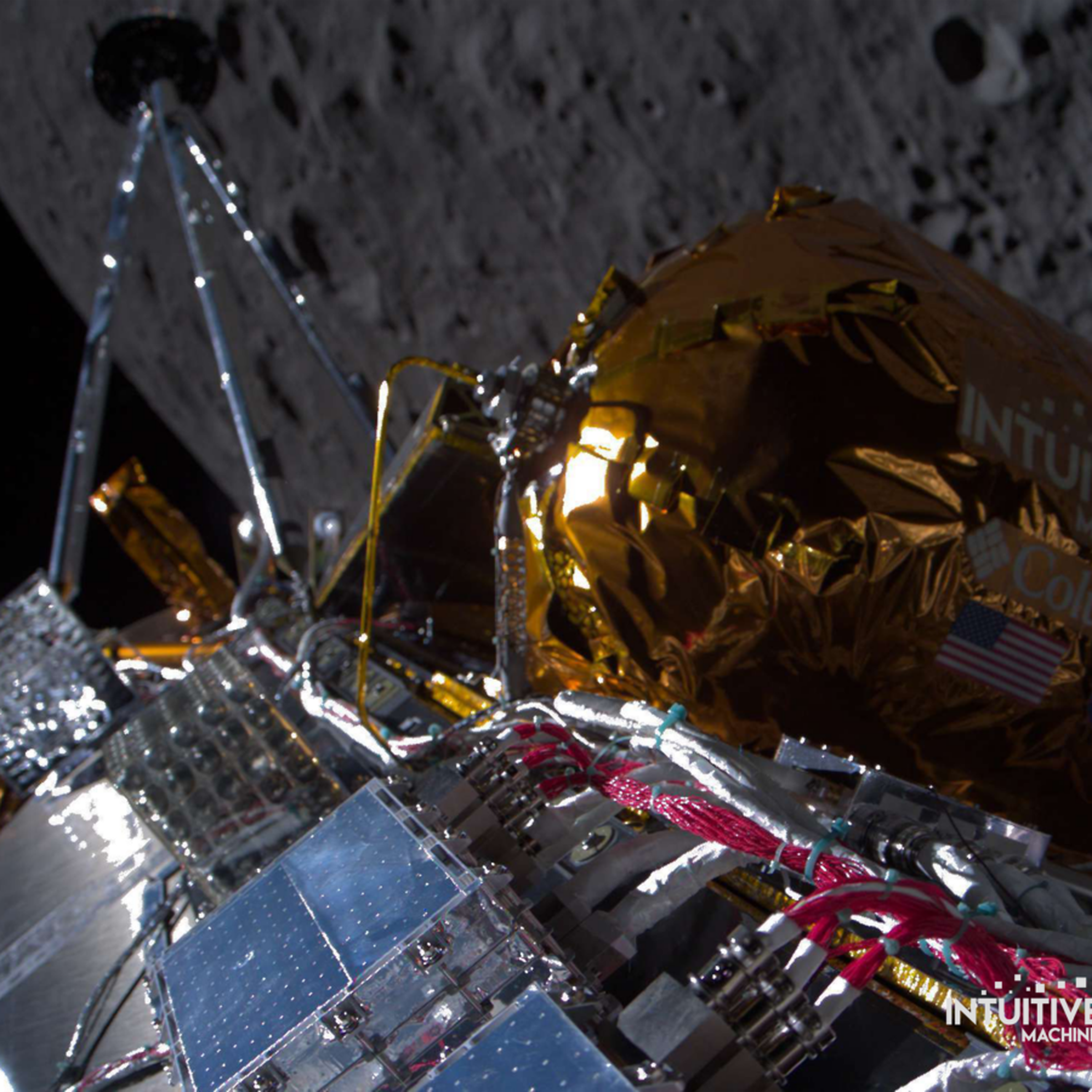 Odysseus passing over the near side of the Moon after entering lunar orbit insertion on February 21st.