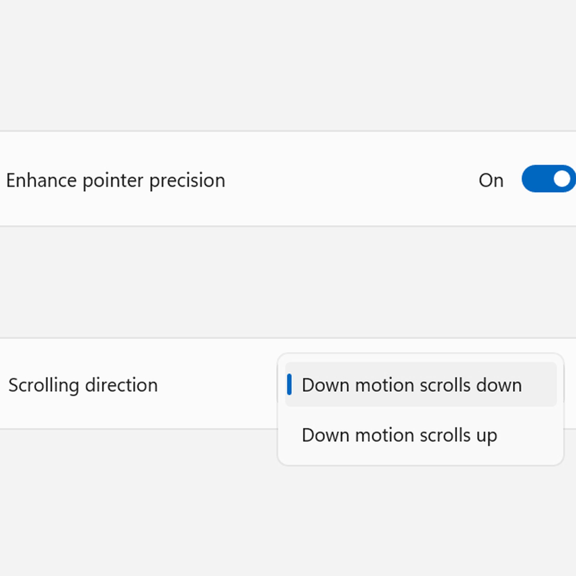 New mouse settings in Windows 11