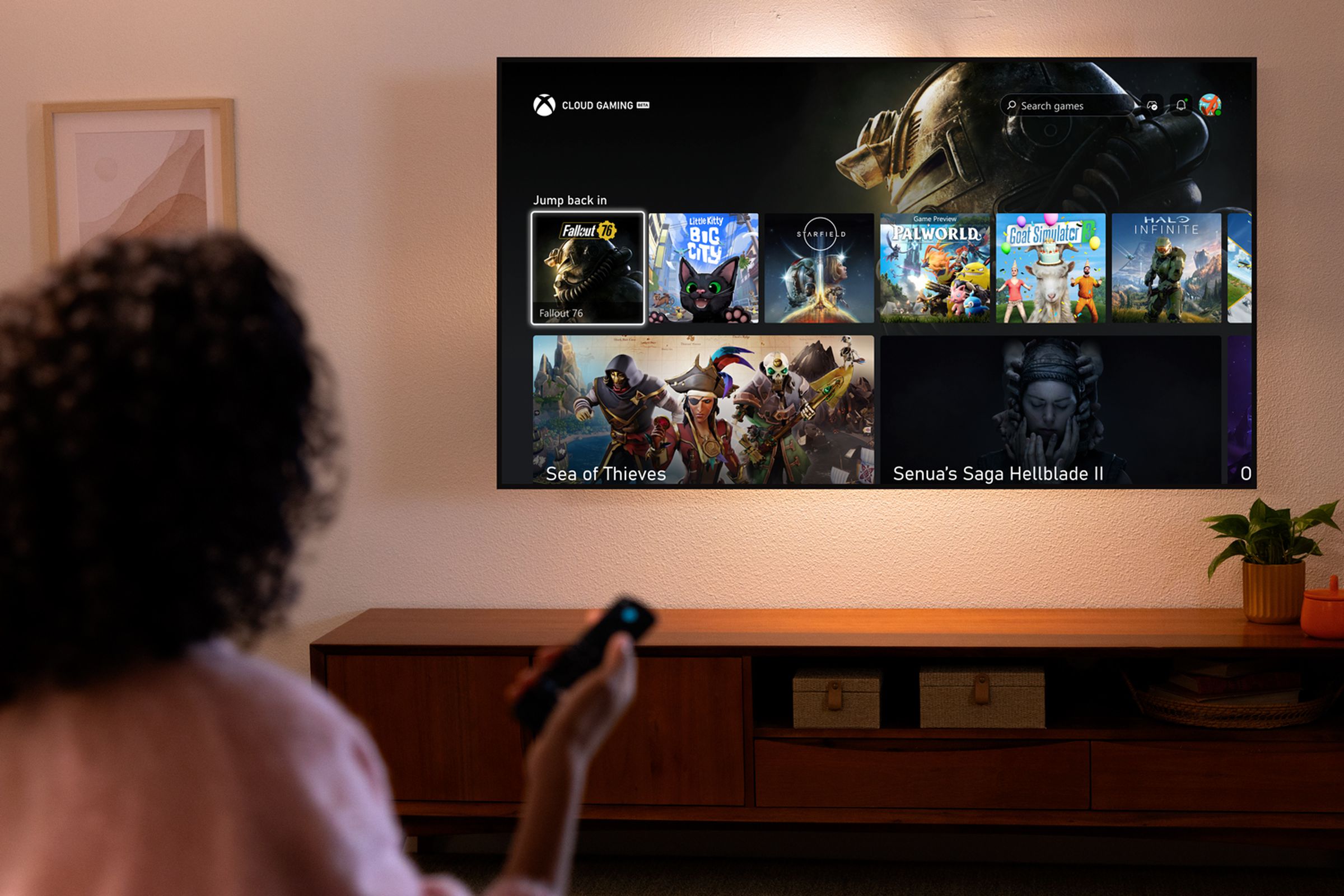 The Xbox TV app on a Fire TV device