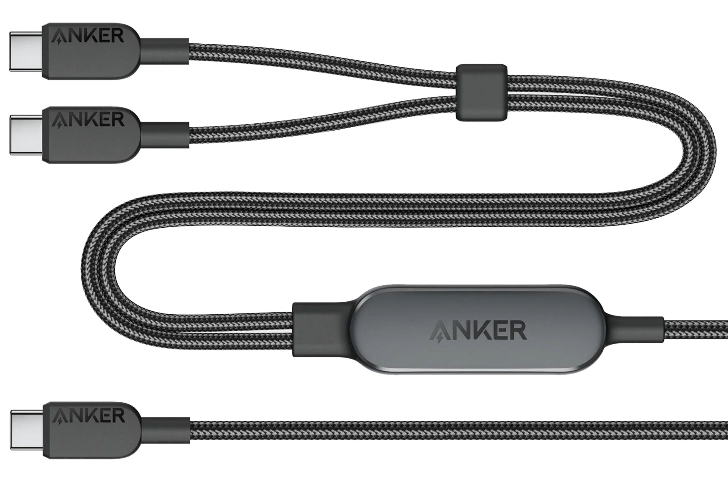 The Anker 2-in-1 USB-C cable against a white background.