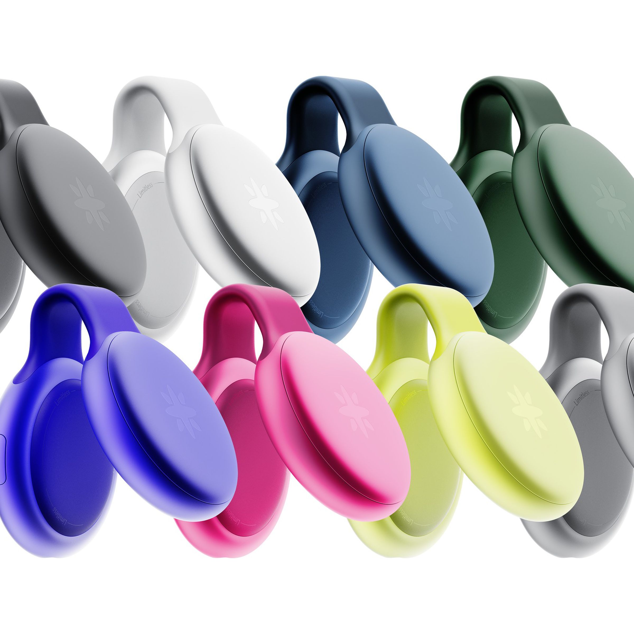 A photo of the Limitless Pendant, in eight different colors.