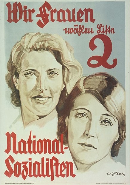 Poster: "We Women Are Voting Slate 2 National Socialists."