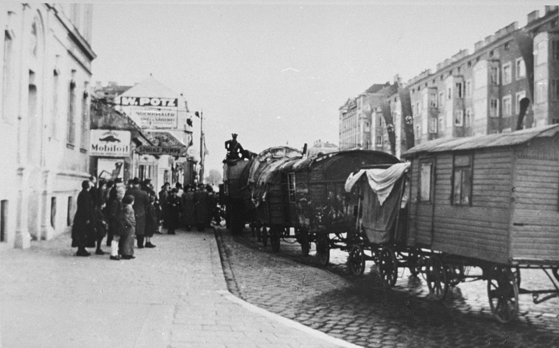 Deportation of Romani (Gypsy) families from Vienna to Poland.