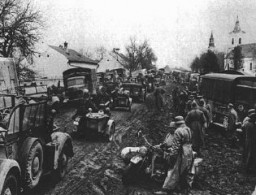 SS birliklerinin Yunanistan’ın işgali sırasındaki ilerleyişi. Balkanlar’daki işgal Nisan 1941’de başladı. Yunanistan, savaş zamanı.