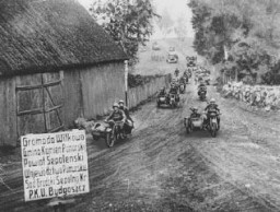 Megszálló német csapatok Bydgoszcz közelében. Lengyelország, 1939. szeptember 18.