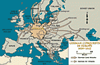 A II. világháborúban Németország célja az volt, hogy európai ellenfeleit villámháborúk sorozatával győzze le. Németország gyorsan lerohanta Európa legnagyobb részét, és sikere töretlen volt több mint két évig. Németország legyőzte és megszállta Lengyelországot (1939. szeptemberben), Dániát (1940. április), Norvégiát (1940. április), Belgiumot (1940. május), Hollandiát (1940. május), Luxemburgot (1940. május), Franciaországot (1940. május), Jugoszláviát (1941. április) és Görögországot (1941. április). Ennek ellenére Németország nem tudta legyőzni Nagy-Britanniát, amelyet a La Manche és a Királyi Haditengerészet védett a német szárazföldi csapásoktól. 1941. június 22-én a német erők váratlanul megtámadták a Szovjetuniót. Németország azonban nem tudta legyőzni a szovjeteket, akik Nagy-Britanniával és az Egyesült Államokkal megfordították a háború alakulását, és 1945 májusában legyőzték a nácikat.