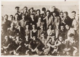 Group portrait of teenage boys in the Lodz ghetto. Dawid Sierakowiak is in the 3rd row, 4th from right.
Dawid kept a diary from before the war where he meticulously noted not only events but also his own feelings, moods, and opinions. Dawid was an avid reader and an excellent observer.