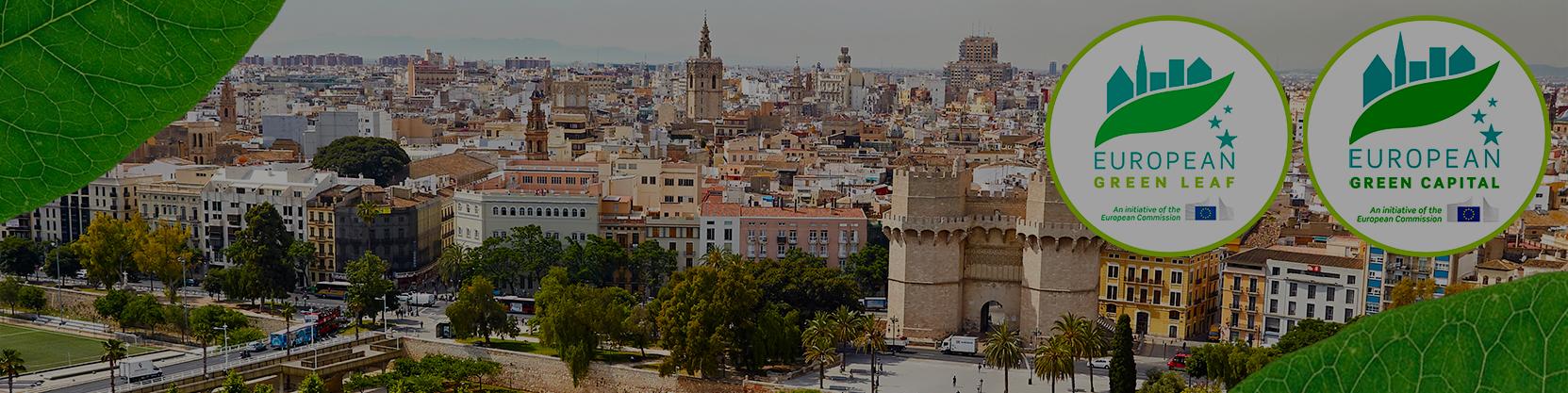 Picture of the city of Valencia branded with logos