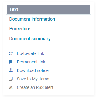 Screenshot of the document page left menu, for a user who has not signed in