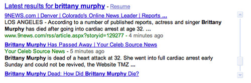brittany murphy - real time results
