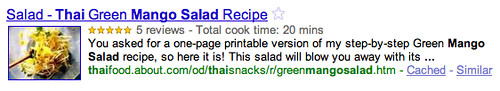 Google Recipes Rich Snippets