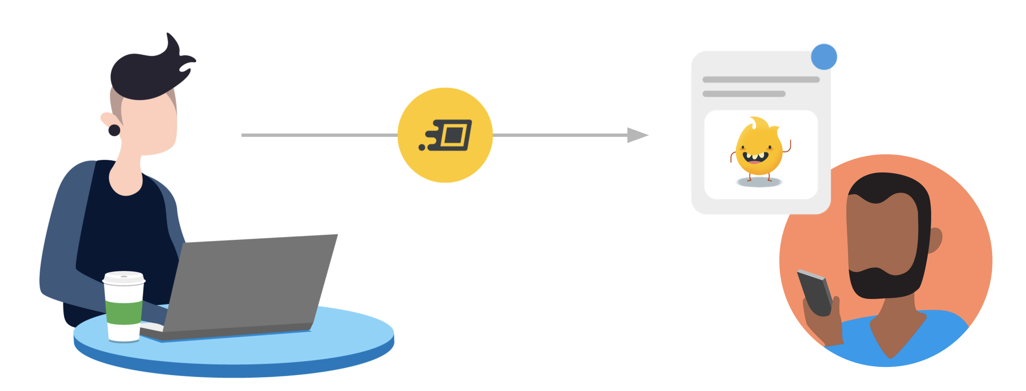 Ilustración de la app para dispositivos móviles