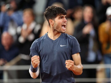 Carlos Alcaraz durante el torneo de Roland Garros 2024