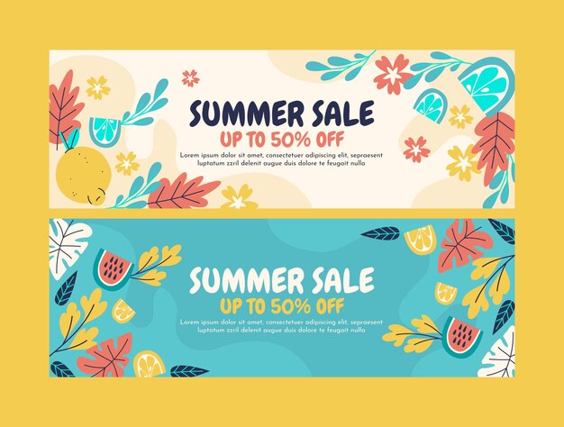 Summer banner templates