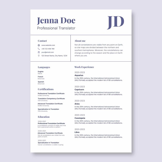 Simple resume templates