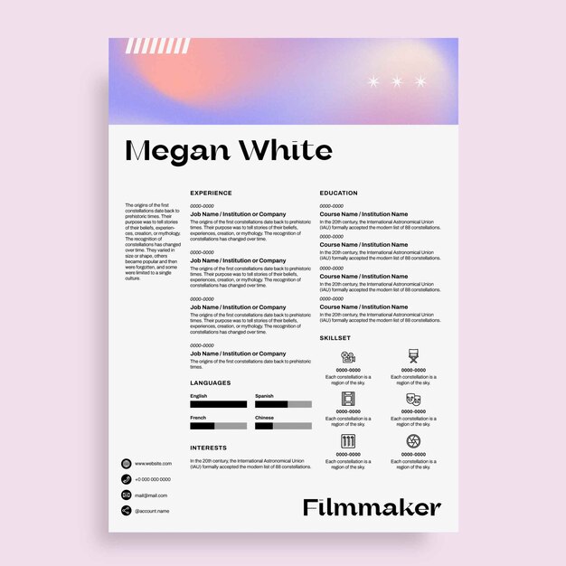 Modern resume templates