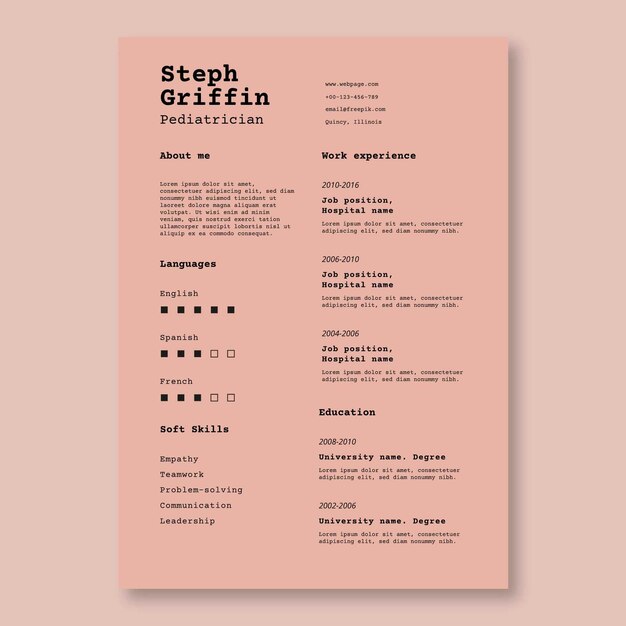 Blind resume templates