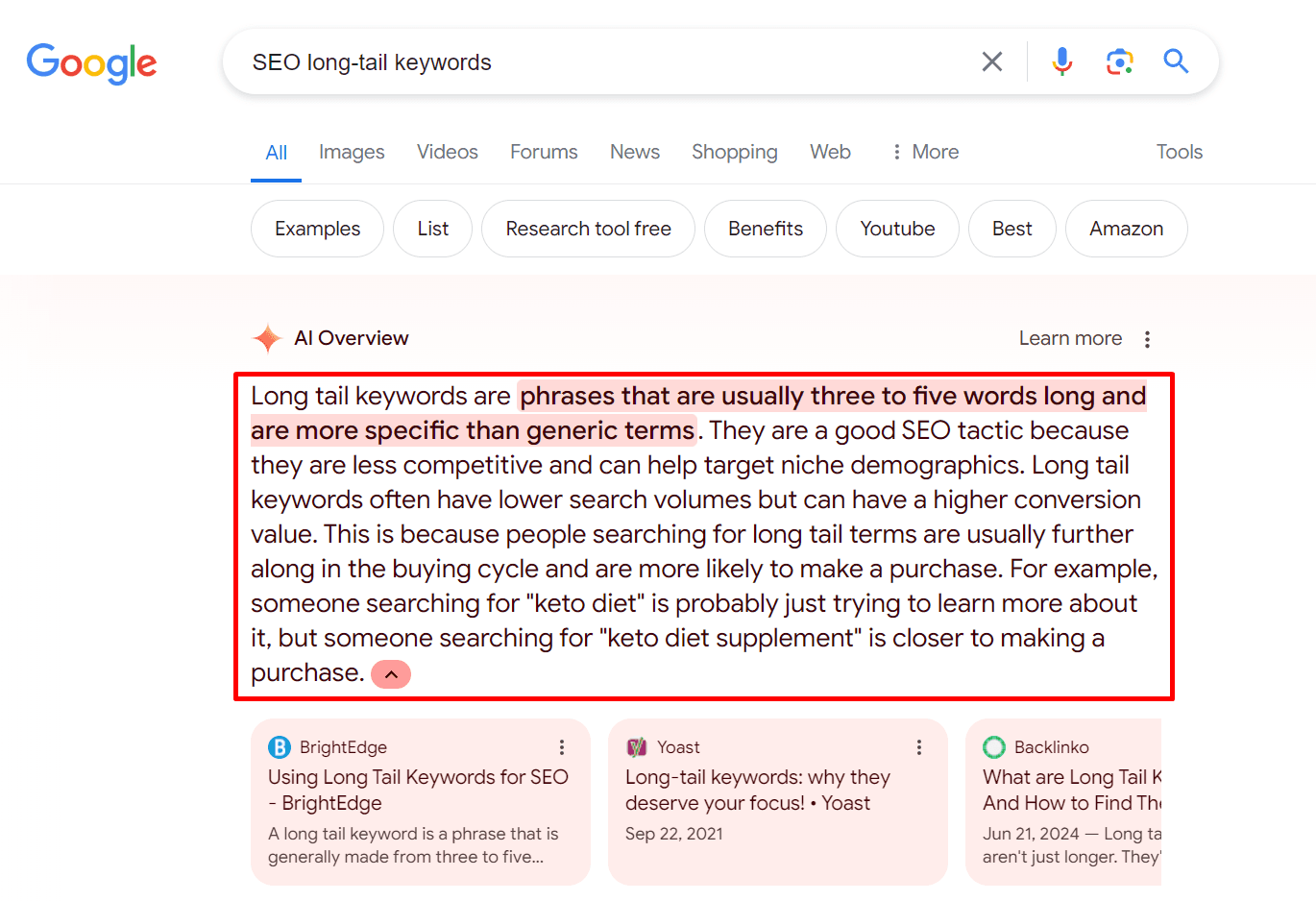 AI Overviews contain  SGEParagraphFeedback