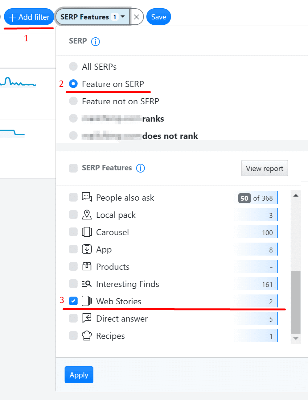 Advanced Web Ranking, feature on serp 