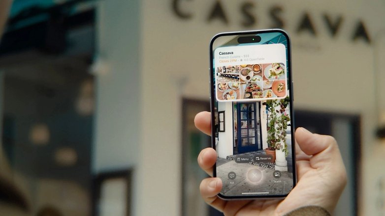 A restaurant is photographed with an iPhone