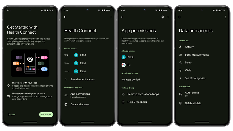 Screenshots von Android 14 - Health Connect