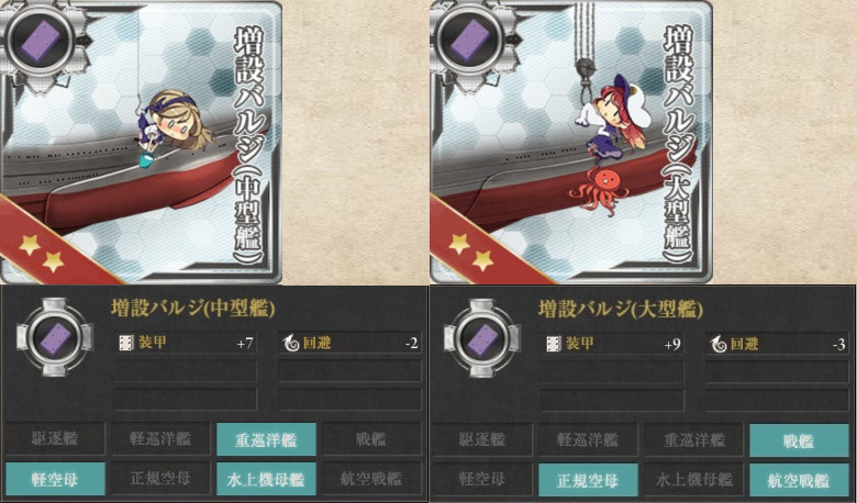 増設バルジ　中型艦　大型艦