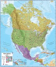 Mexico On a Large Wall Map of North America