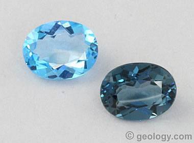 Swiss Blue, London Blue topaz