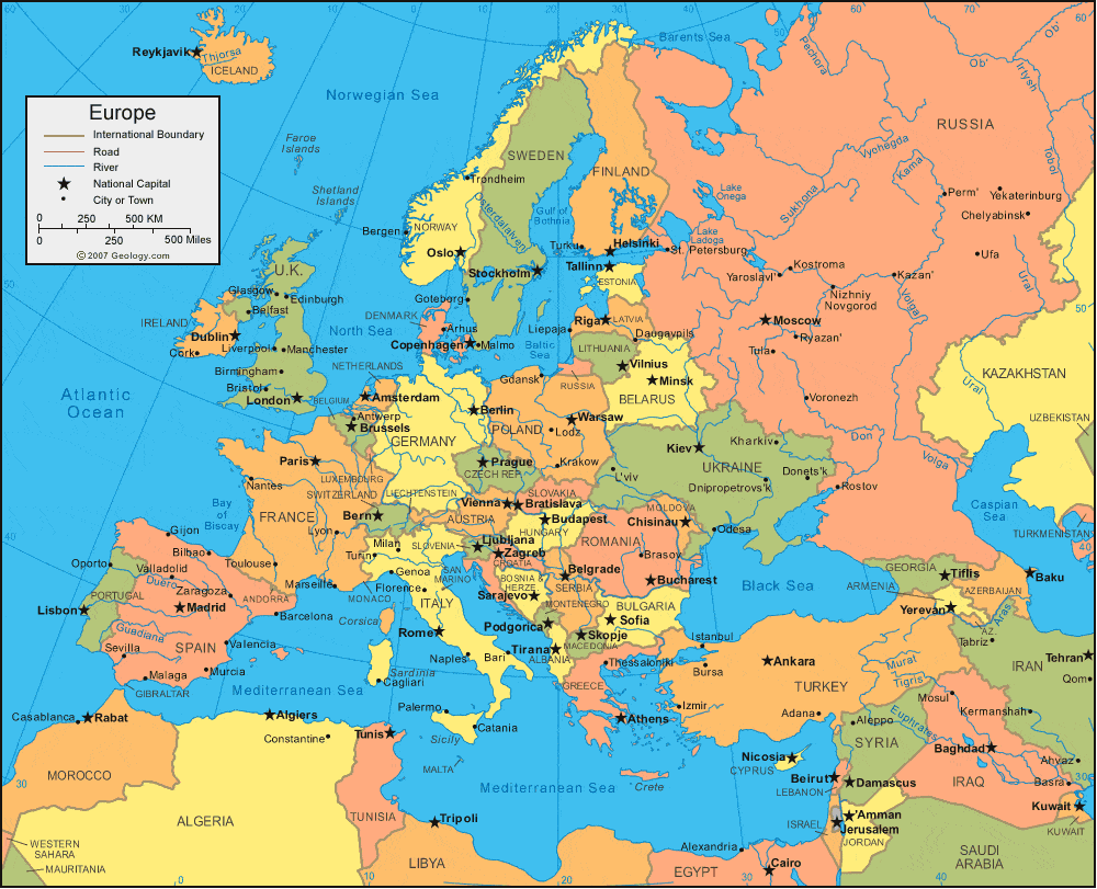 Europe political map