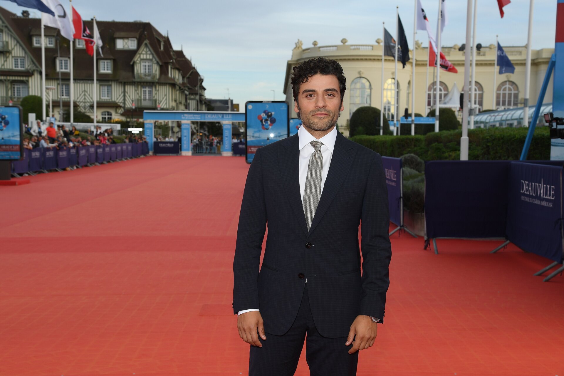 Oscar Isaac attends the Operation Finale film premiere on September 8, 2018 in Deauville, France.