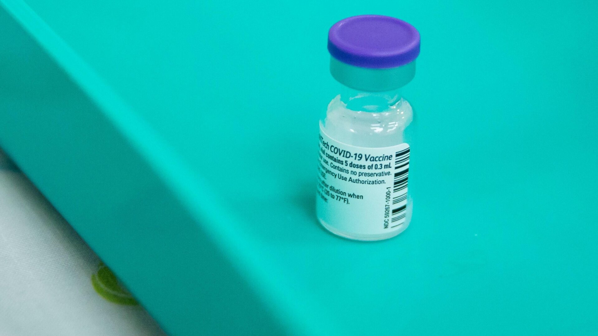 A dose of a covid-19 vaccine sits on a table at Hillel Yaffe Medical Center in a photo taken December 20, 2020 in Hadera, Israel