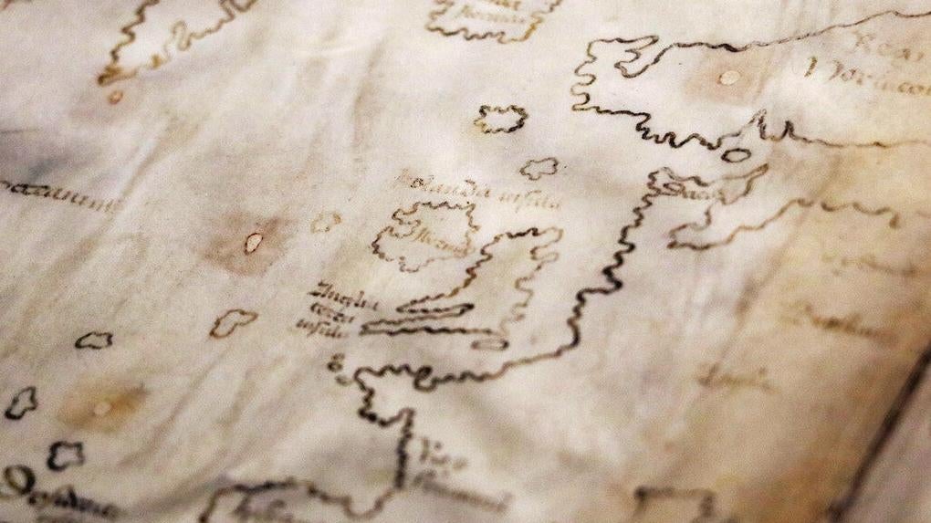 Partial view of the Vinland Map.