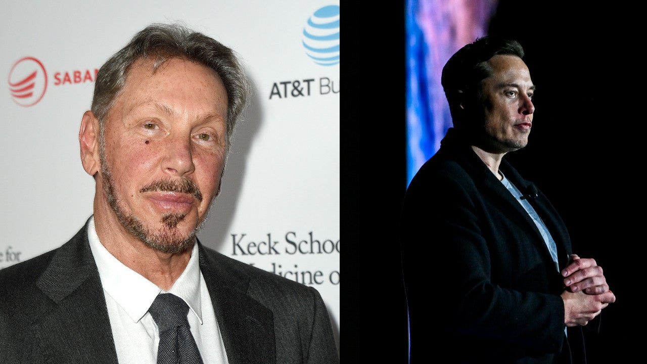 Larry Ellison, founder of Oracle (left) and Elon Musk