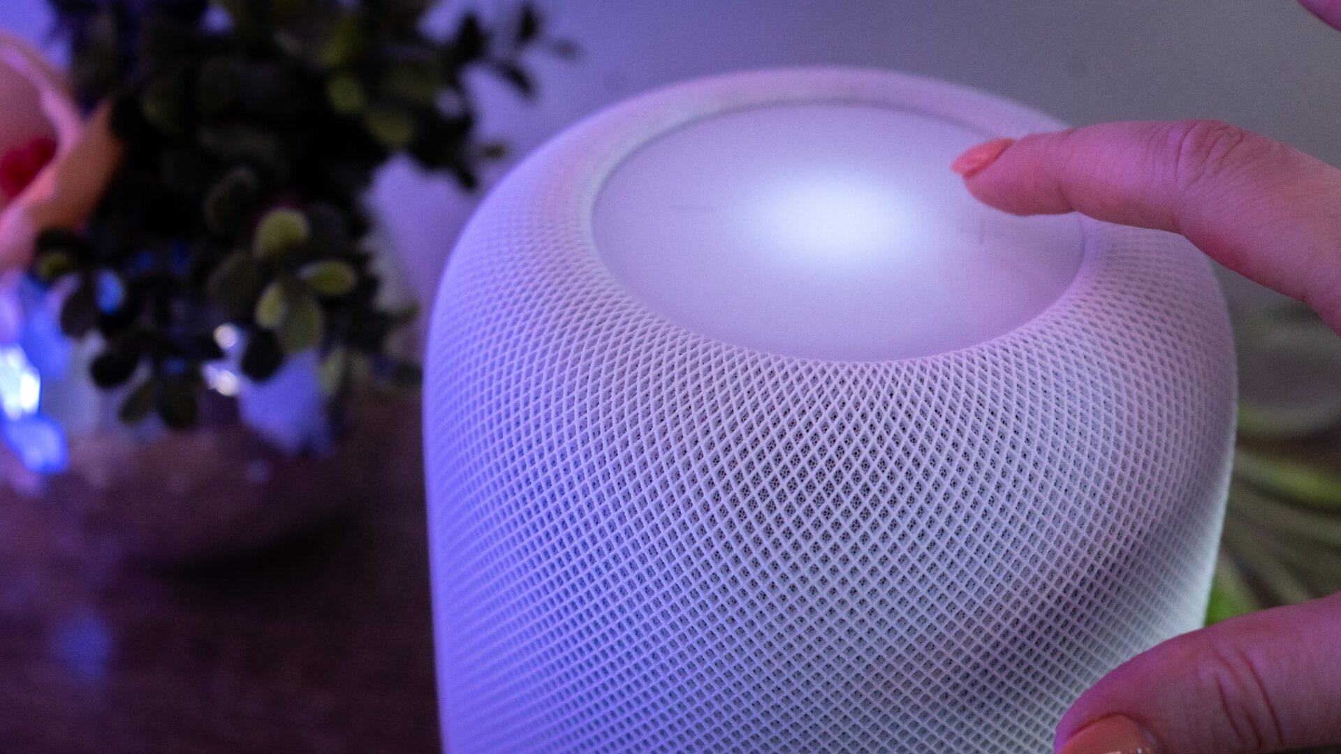 You can control volume and playback from the top of the HomePod.