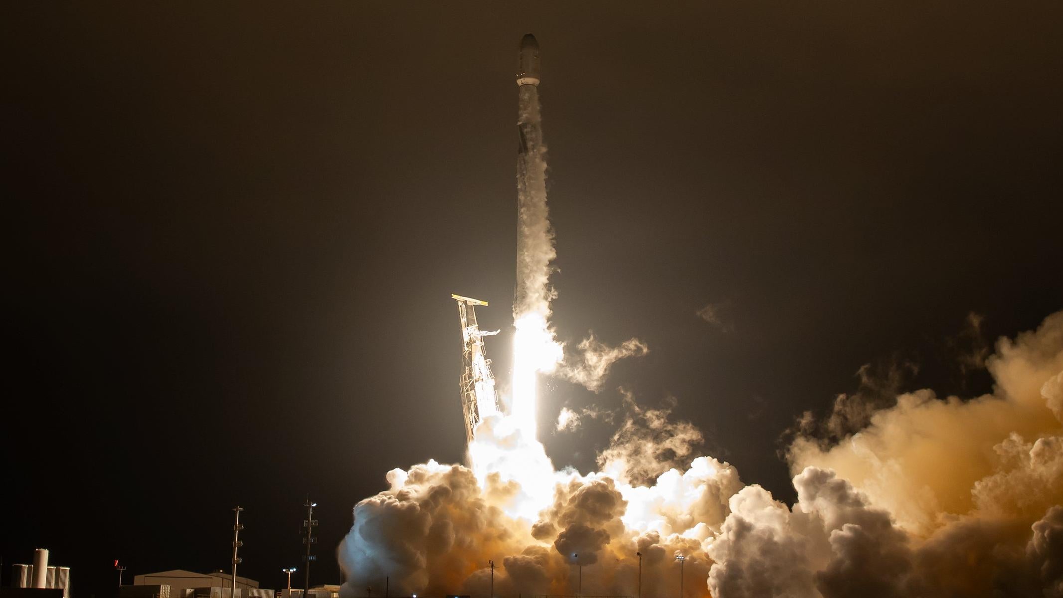 A SpaceX Falcon 9 rocket launching from California on September 25.