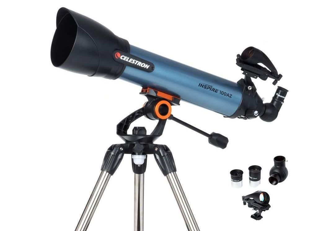 Celestron Inspire 100AZ refractor telescope.