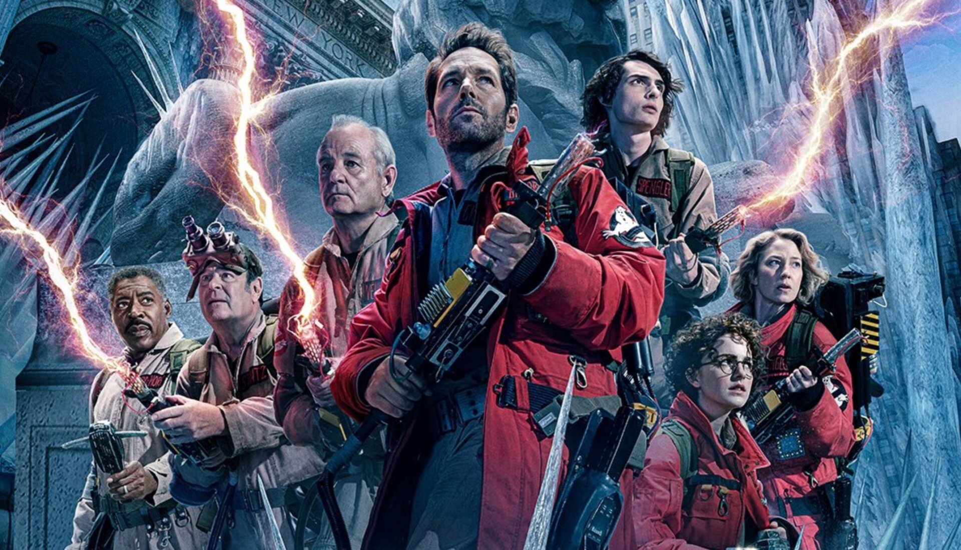 A crop of the poster from Ghostbusters: Frozen Empire.