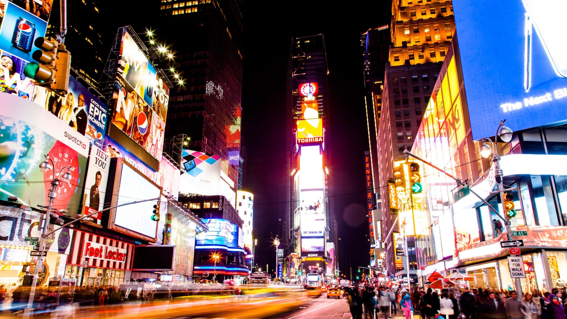 A nighttime view of New York City’s Times Square in November 2012.