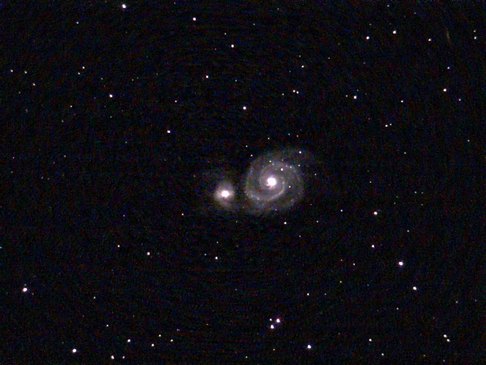 The Whirlpool galaxy, as imaged by Unistellar’s Odyssey Pro (no external editing). 