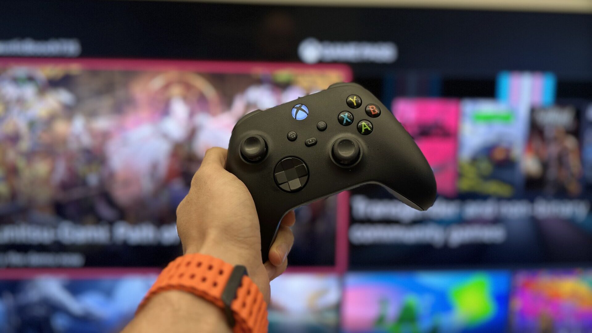Xbox Series X Controller in front of Game Pass