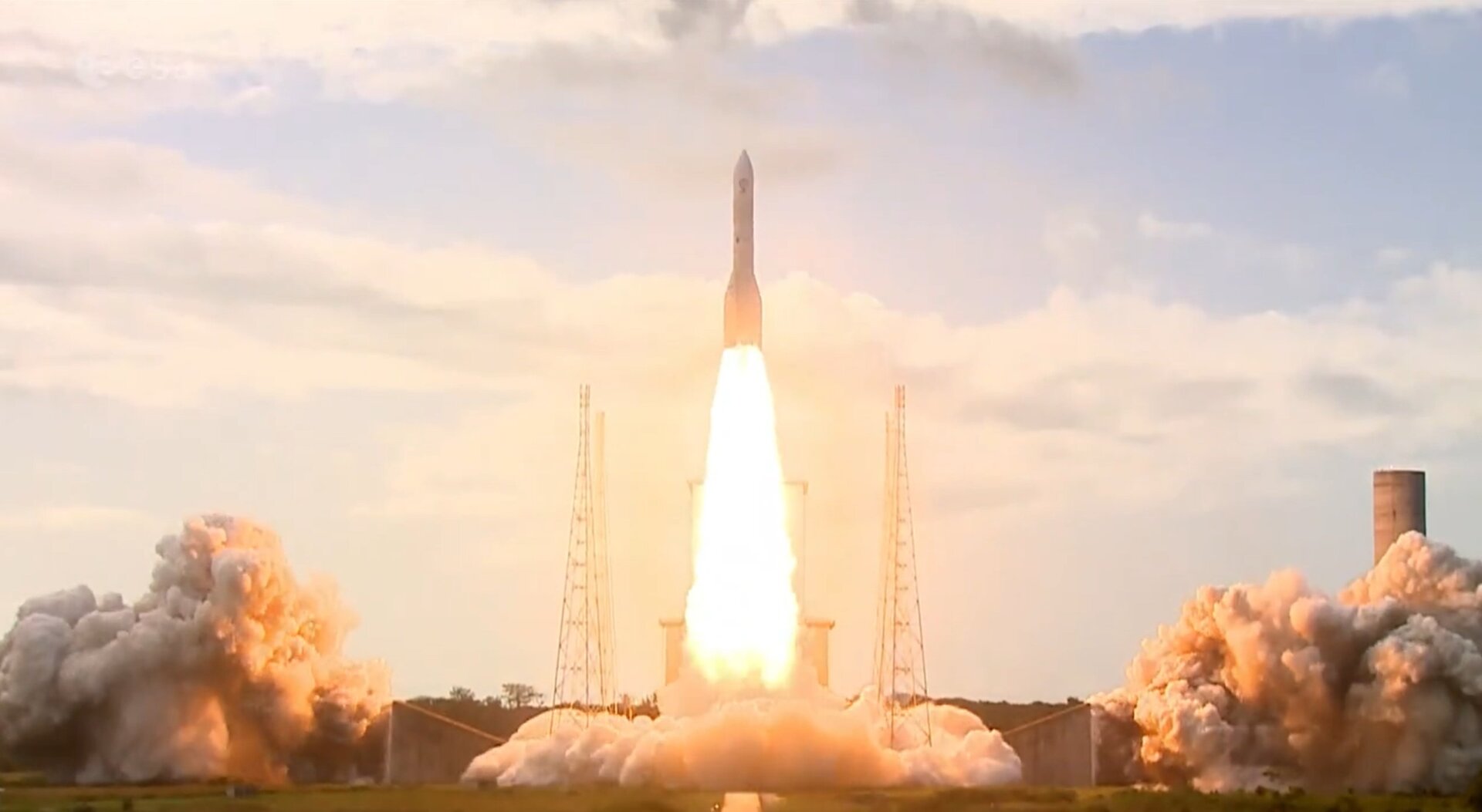 Ariane 6 lifting off for its inaugural flight.