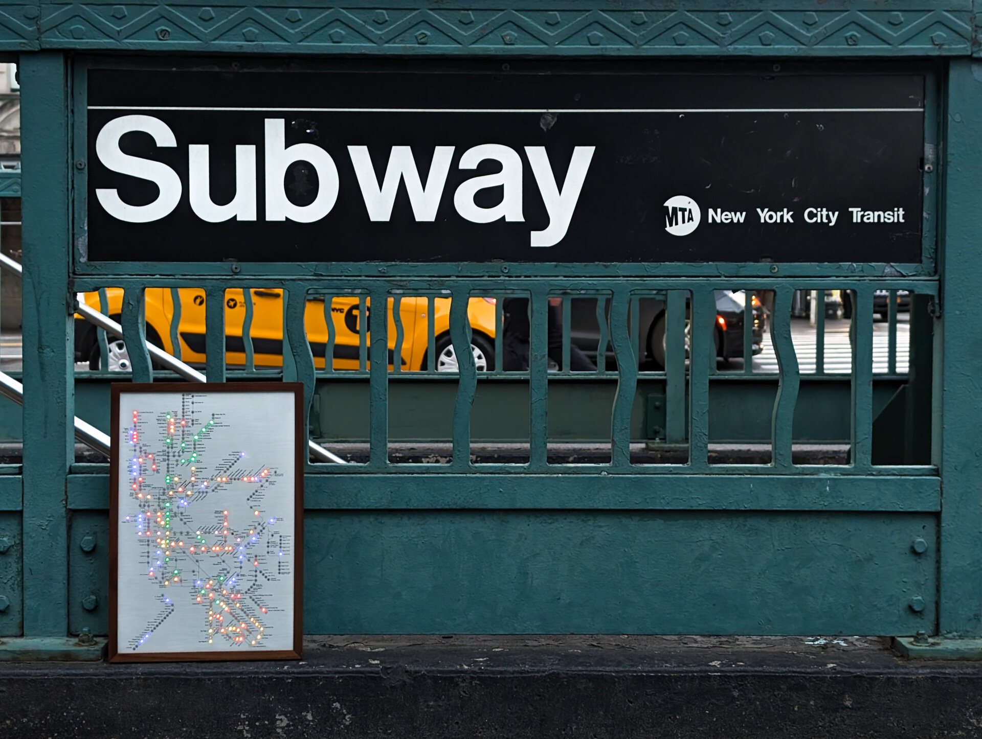 Metroboard in front of NYC subway