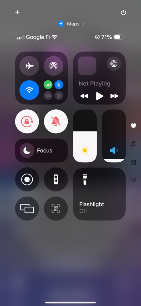 A screenshot of iOS 18's Control Center