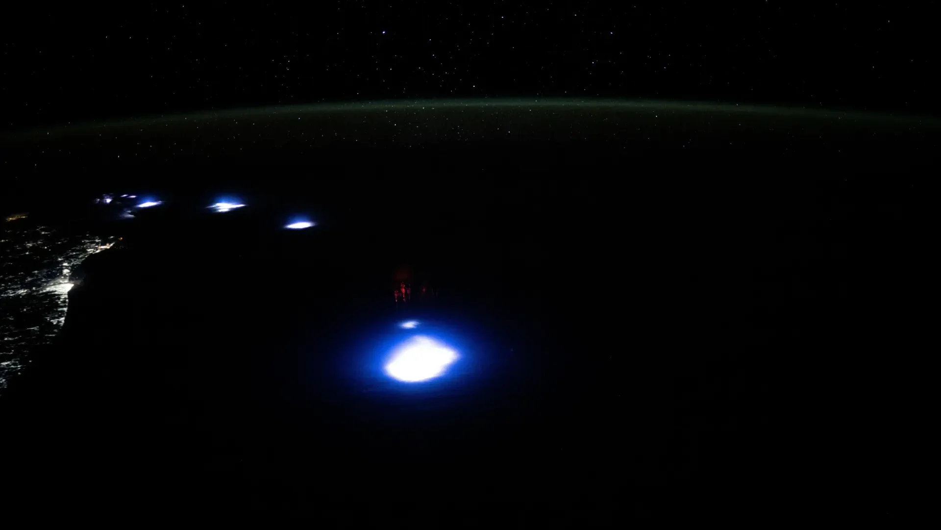 NASA astronaut Matthew Dominick photographed red sprites in Earth’s upper atmosphere from the International Space Station on June 3, 2024.