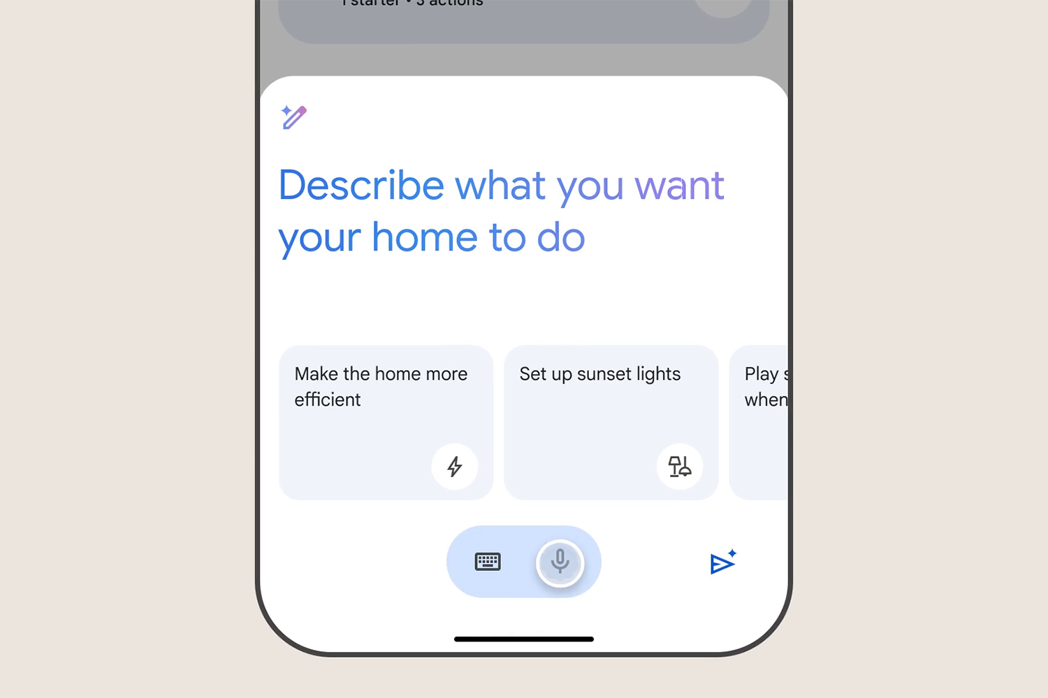 a screenshot of Gemini on the Google Home app