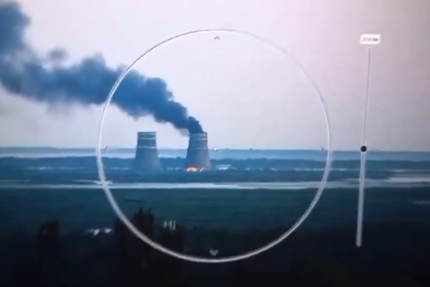 Image of fire at Ukrainian nuclear power plant